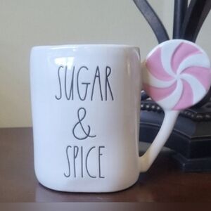 Rae Dunn White and Pink Sugar & Spice Mug
